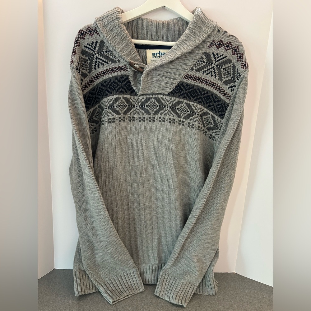 Urban pipeline Nordic sweater print men’s extra large pull over Shaw‎ col…
